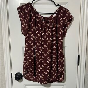 Floral Burgundy Women's Top